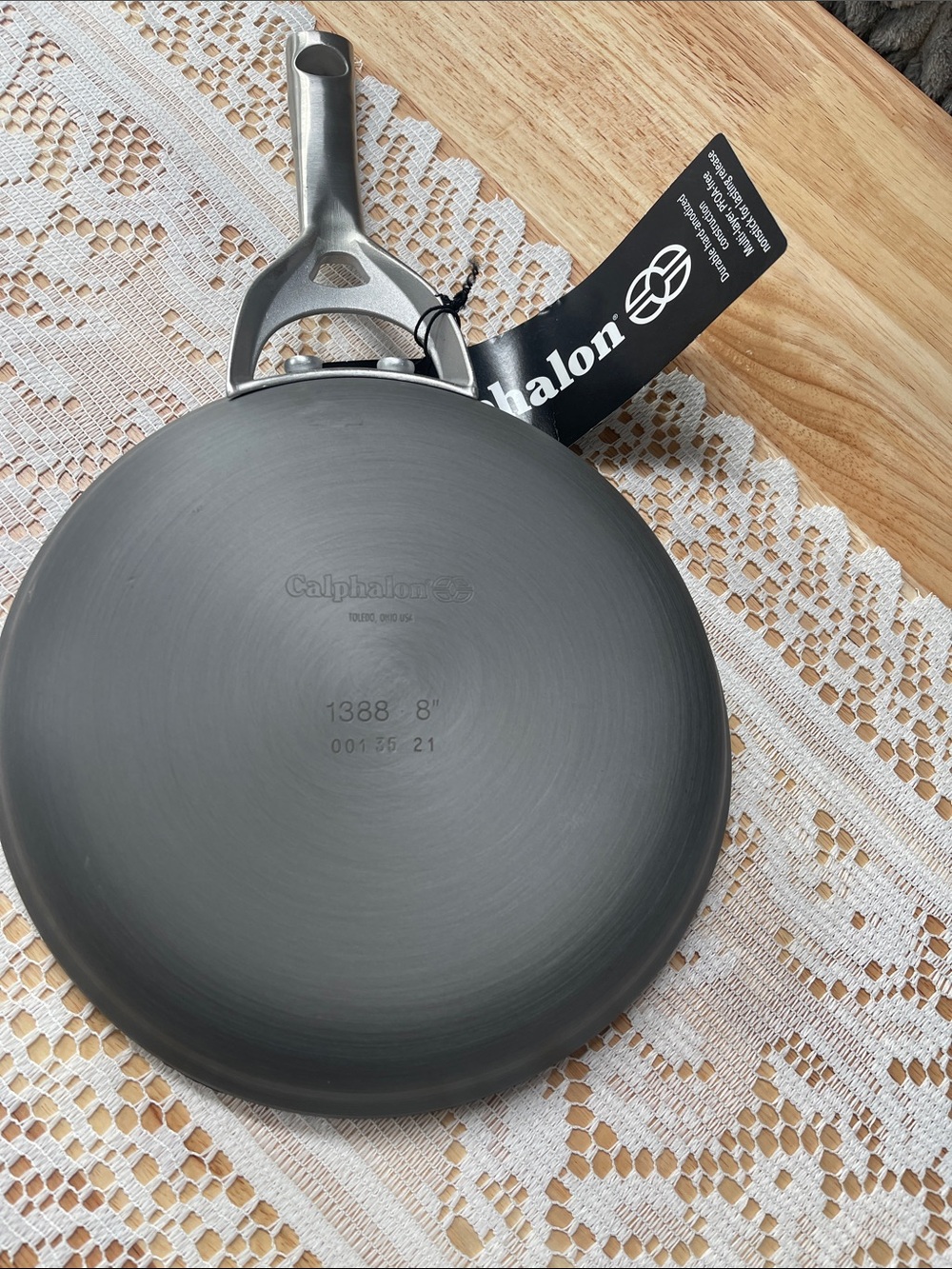 Calphalon Black Nonstick Skillet with Silver Handle - Picture 7 of 10